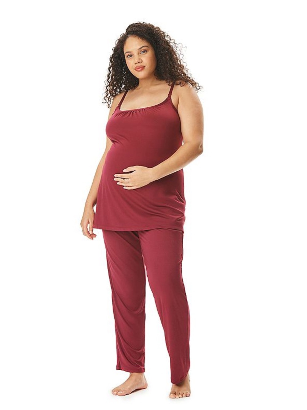 Motherhood Burgundy Maternity Pajama Set